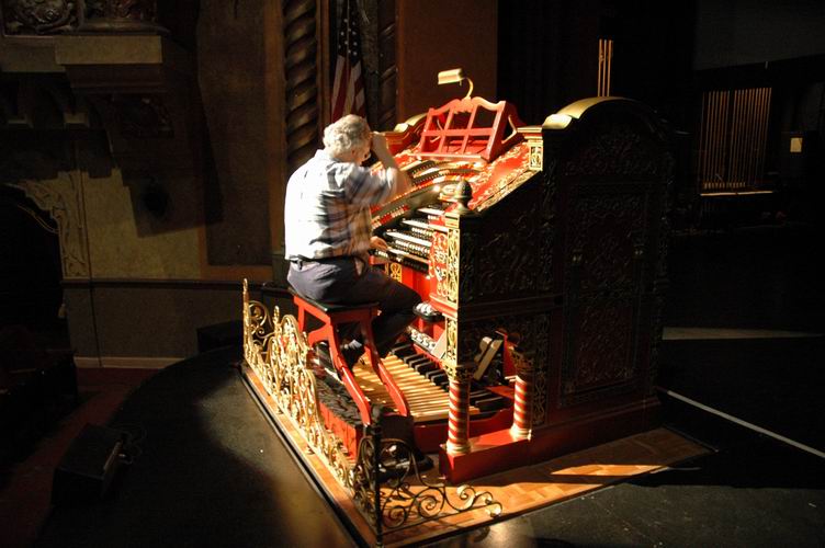 Chief Organ Technician Larry Donaldson at the bench.